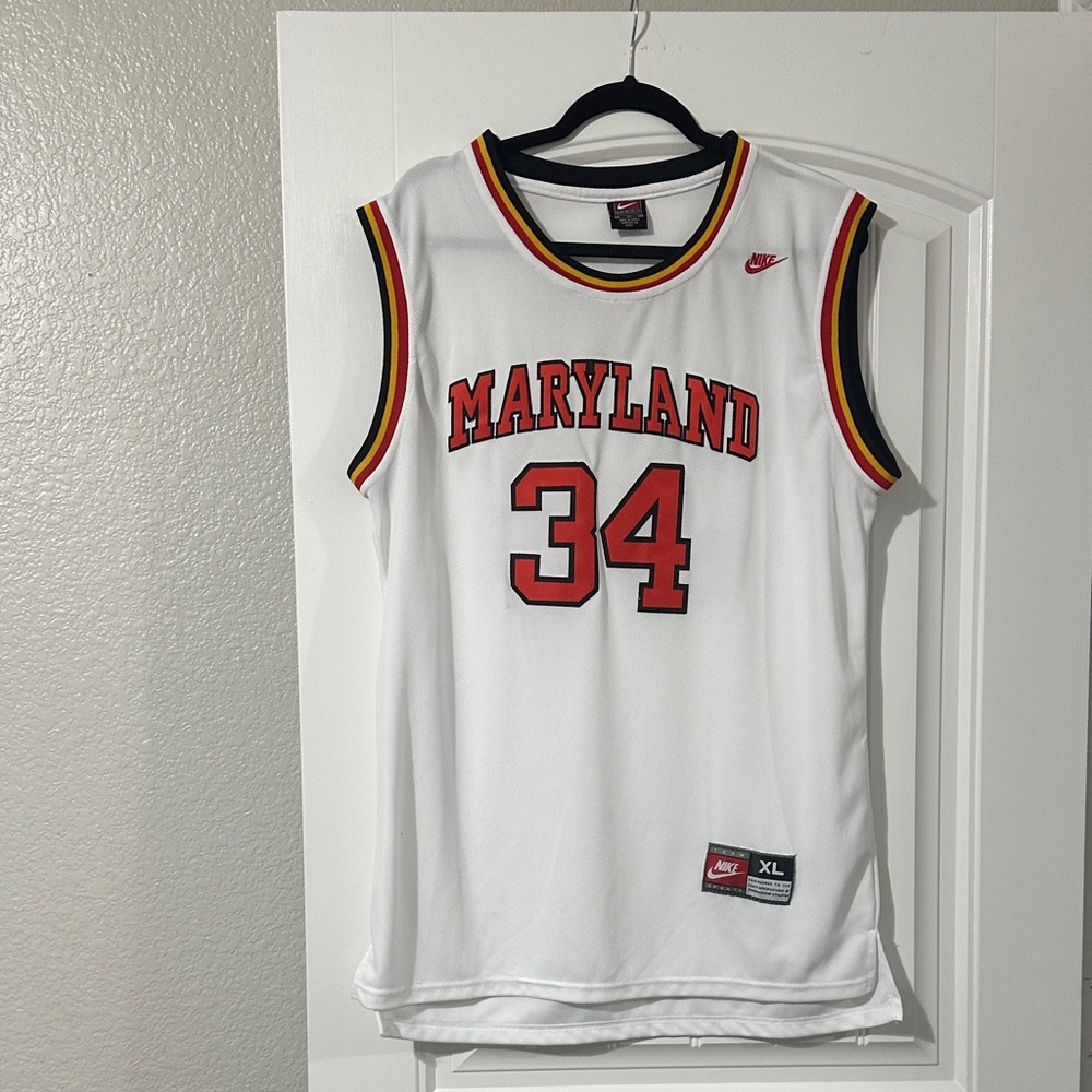 Nike White Maryland Jersey with Red and Black